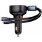 Фото - Автомобільний зарядний пристрій Baseus Enjoyment Pro (1USB, 2 вбудовані кабелі USB-C/Lightning) 60W Black (C00057802111-02) | click.ua