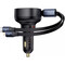 Фото - Автомобільний зарядний пристрій Baseus Enjoyment Pro (1USB-C, 2 вбудовані кабелі USB-C/Lightning) 60W Black (C00057802111-00) | click.ua