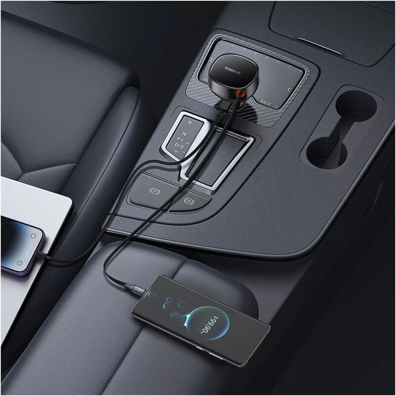 Автомобільний зарядний пристрій Baseus Enjoyment Pro (1USB, вбудований кабель USB Type-C) 60W Black (C00057800111-00)
