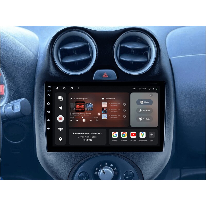 Штатна магнітола Gazer T6009 Pro для Nissan Micra, March 2010-2013 (T6009-K13-PRO)