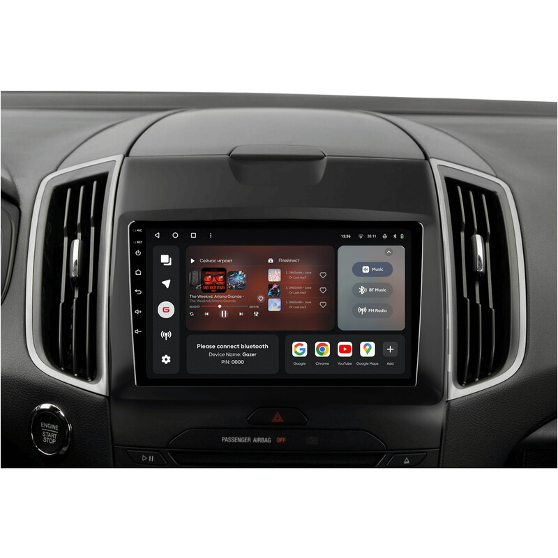 Штатна магнітола Gazer T6009 для Ford Edge II 2015-2018 (T6009-CD539N)