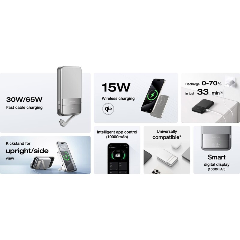Універсальна мобільна батарея EcoFLow RAPID Magnetic 5000mAh 30W Black (EF-RAPID5000-B-EU)