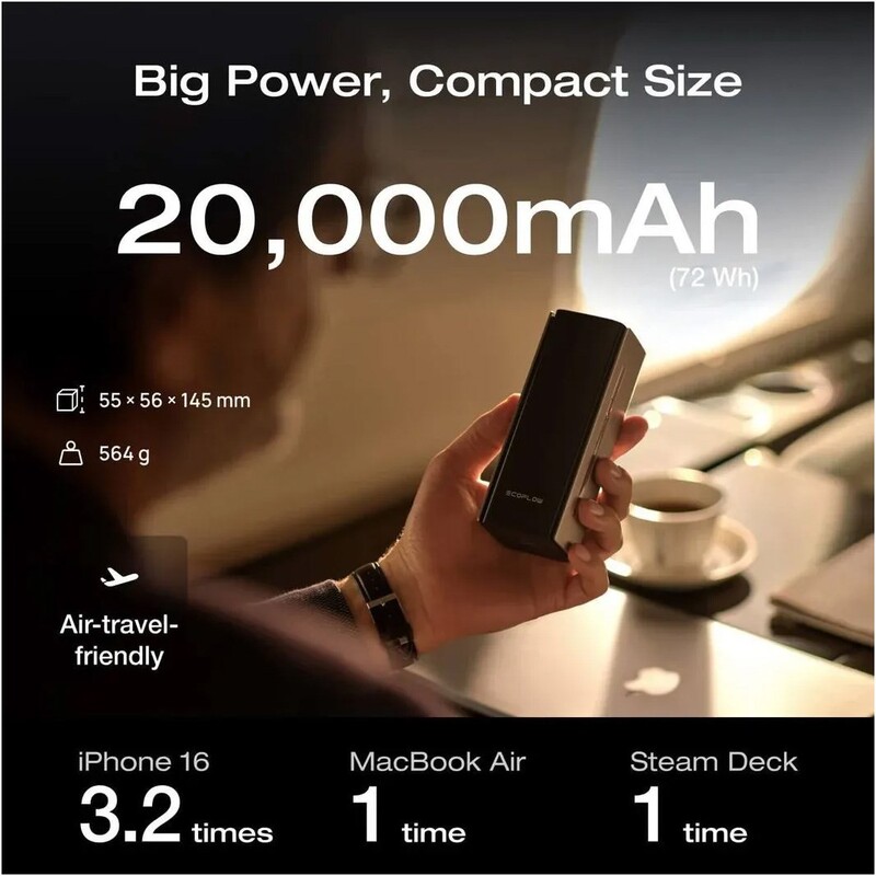 Універсальна мобільна батарея EcoFLow RAPID Pro 20000mAh 230W Black (EF-RAPIDPRO20K-EU)