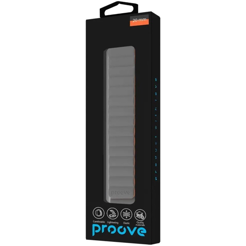 Ремешок Proove Silk Grip Band 20 mm gray/orange (WBSGUW20MM32)