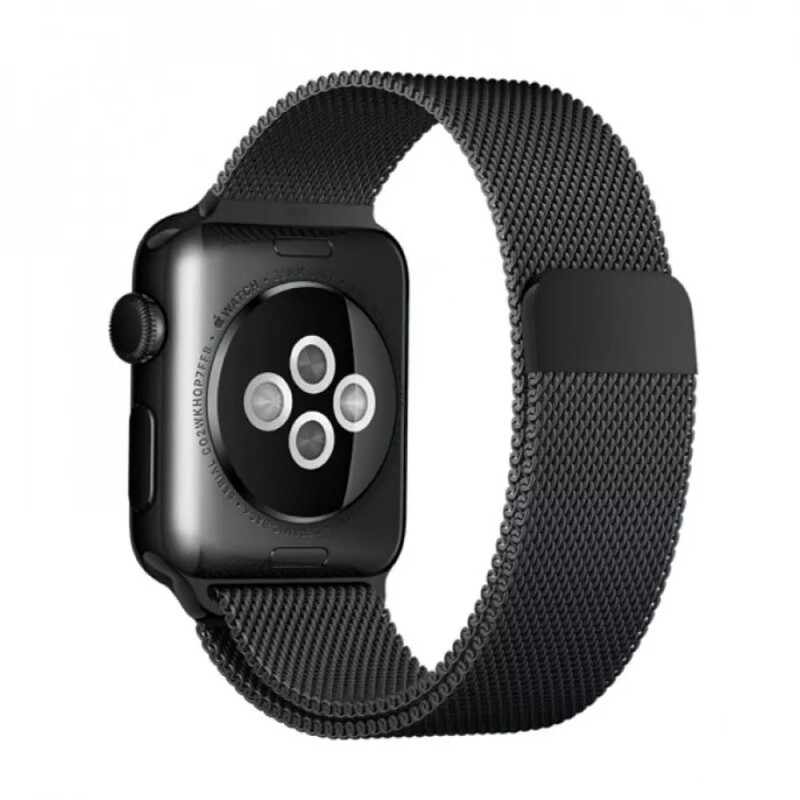 Ремешок Prc Apple Watch Milanese Loop 42mm/44mm/45mm/49mm Black (7771)
