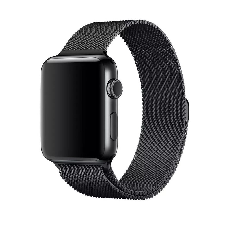 Ремешок Prc Apple Watch Milanese Loop 42mm/44mm/45mm/49mm Black (7771)