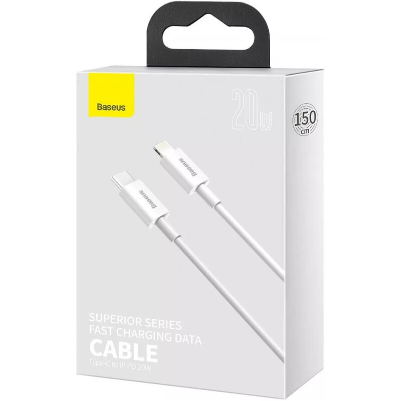 Кабель Baseus Superior Series Fast Charging USB Type-C - Lightning (M/M), 20W, 1.5 м, White (CATLYS-B02)