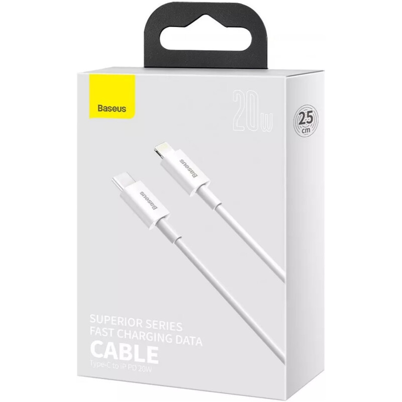 Кабель Baseus Superior Series Fast Charging USB Type-C - Lightning (M/M), 20W, 0.25 м, White (CATLYS-02)