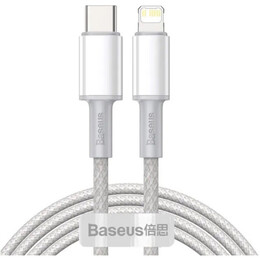 Кабель Baseus High Density Braided USB Type-C - Lightning (M/M), 20W, 1 м, White (CATLGD-02)