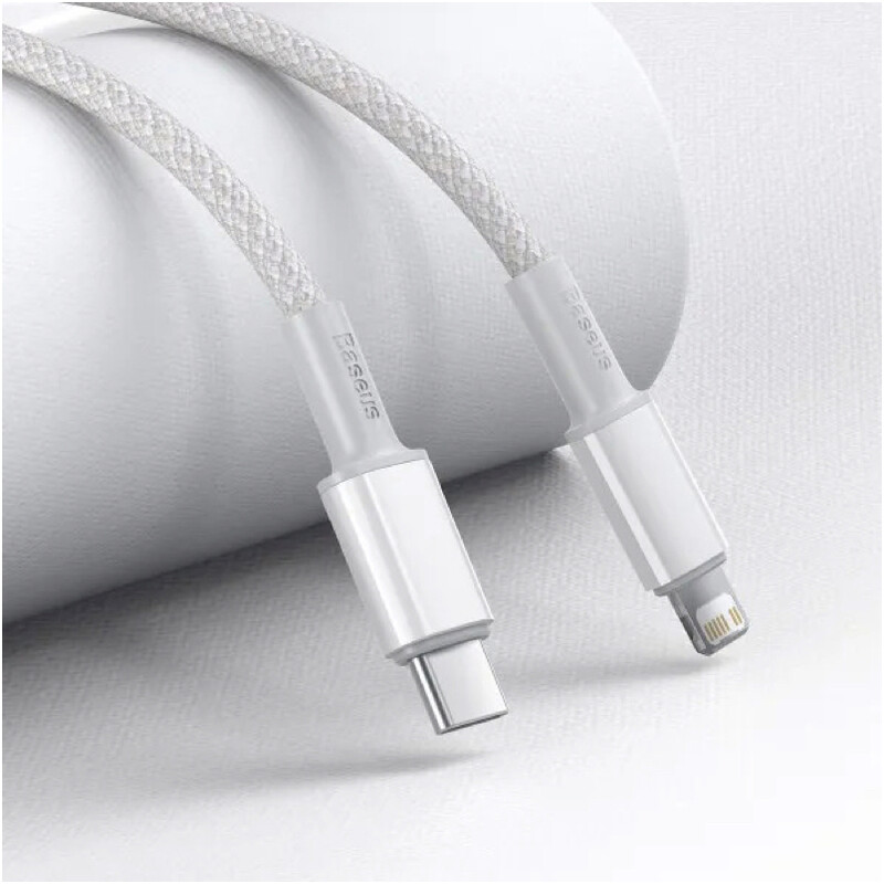 Кабель Baseus High Density Braided USB Type-C - Lightning (M/M), 20W, 1 м, White (CATLGD-02)