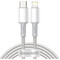 Фото - Кабель Baseus High Density Braided USB Type-C - Lightning (M/M), 20W, 2 м, White (CATLGD-A02) | click.ua