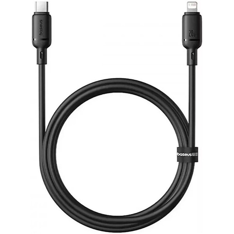 Кабель Baseus Foamed Silicone Fast Charging USB Type-C - Lightning (M/M), 20W, 2 м, Black (E0426A04)