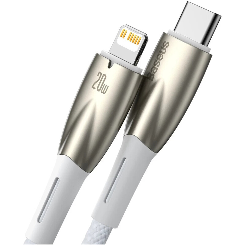 Кабель Baseus Glimmer Series Fast Charging USB Type-C - Lightning (M/M), 20W, 1 м, White (CADH000002)