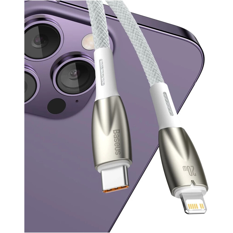 Кабель Baseus Glimmer Series Fast Charging USB Type-C - Lightning (M/M), 20W, 1 м, White (CADH000002)