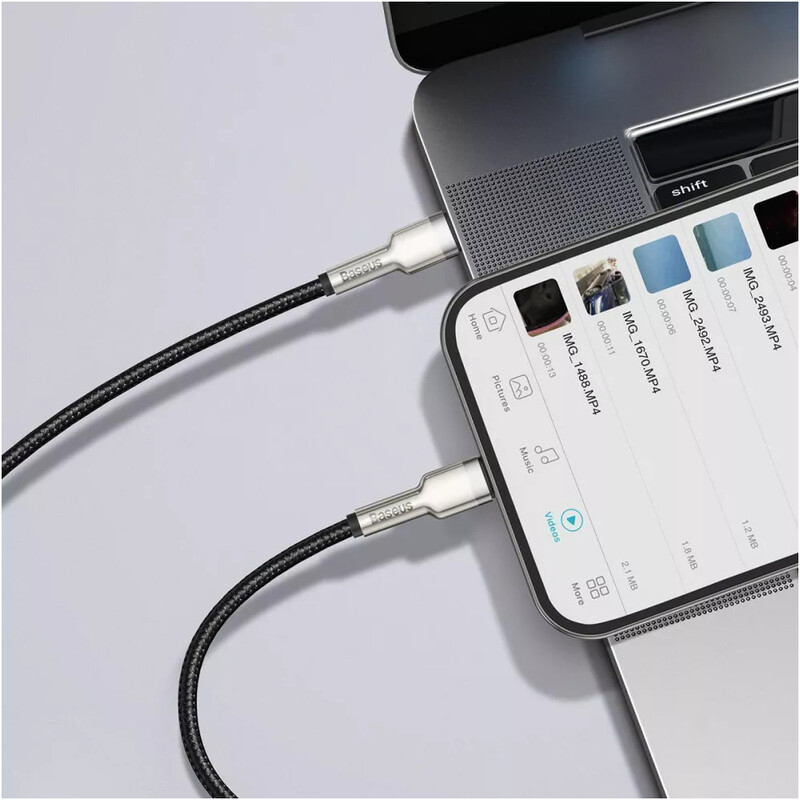 Кабель Baseus Cafule Metal USB Type-C - Lightning (M/M), 20W, PD, 0.25 м, Black (CATLJK-01)