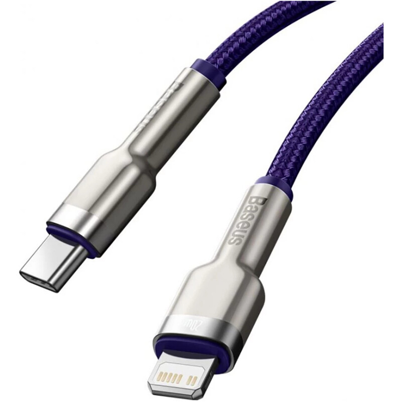 Кабель Baseus Cafule Metal USB Type-C - Lightning (M/M), 20W, PD, 1 м, Purple (CATLJK-A05)