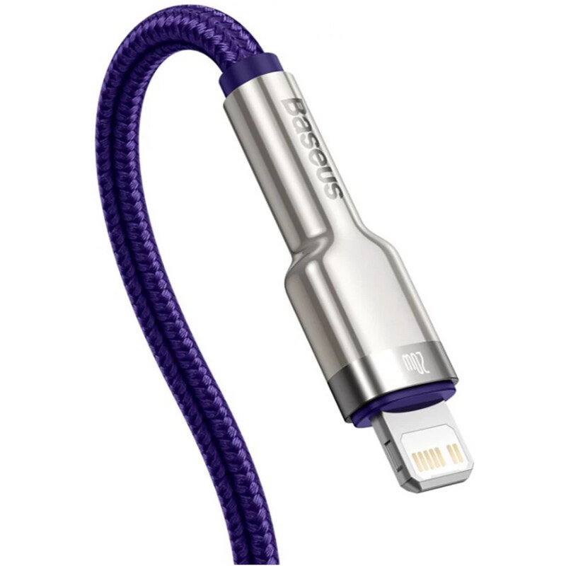 Кабель Baseus Cafule Metal USB Type-C - Lightning (M/M), 20W, PD, 1 м, Purple (CATLJK-A05)