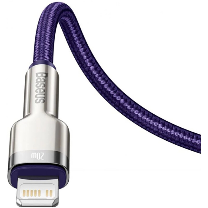 Кабель Baseus Cafule Metal USB Type-C - Lightning (M/M), 20W, PD, 1 м, Purple (CATLJK-A05)