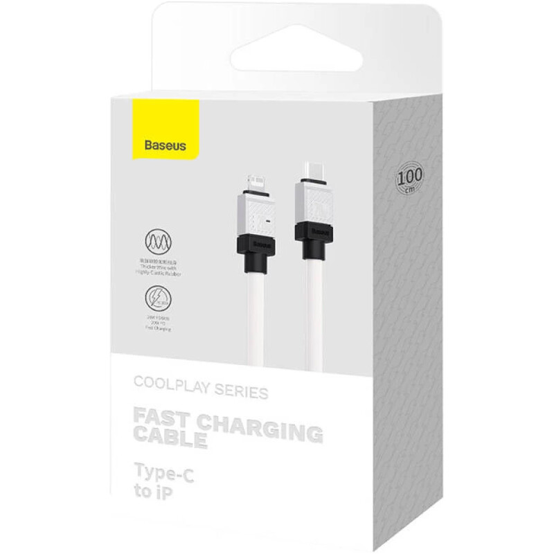 Кабель Baseus CoolPlay Series Fast Charging USB Type-C - Lightning (M/M), 20W, 1 м, White (CAKW000002)