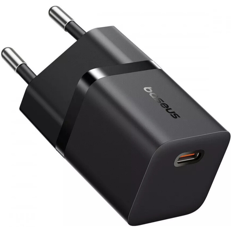 Мережевий зарядний пристрій Baseus GaN5 Fast Charger Mini 1C (1USB-C) 25W Black (P10110909113-01) + кабель USB Type-C 1 м
