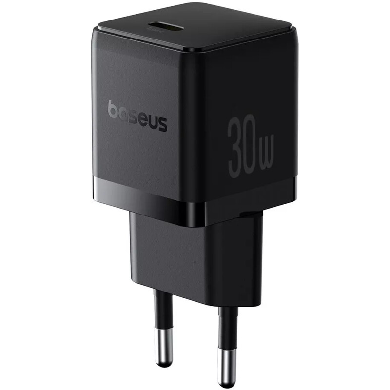 Мережевий зарядний пристрій Baseus Palm Fast Charger 1C (1USB-C) 30W Black (P10111605113-01) + кабель USB Type-C 1 м
