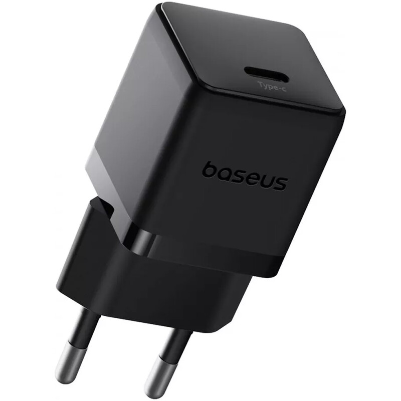 Мережевий зарядний пристрій Baseus Palm Fast Charger 1C (1USB-C) 30W Black (P10111605113-01) + кабель USB Type-C 1 м