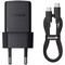 Фото - Мережевий зарядний пристрій Baseus Palm Fast Charger 1C (1USB-C) 30W Black (P10111605113-01) + кабель USB Type-C 1 м | click.ua