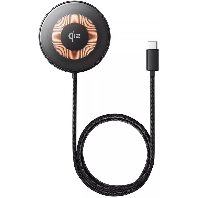 Бездротовий зарядний пристрій Baseus Simple Mini4 Magnetic Wireless Charging Stand Qi2 15W Cosmic Black (P10273300121-01) + кабель USB Type-C 1,5 м