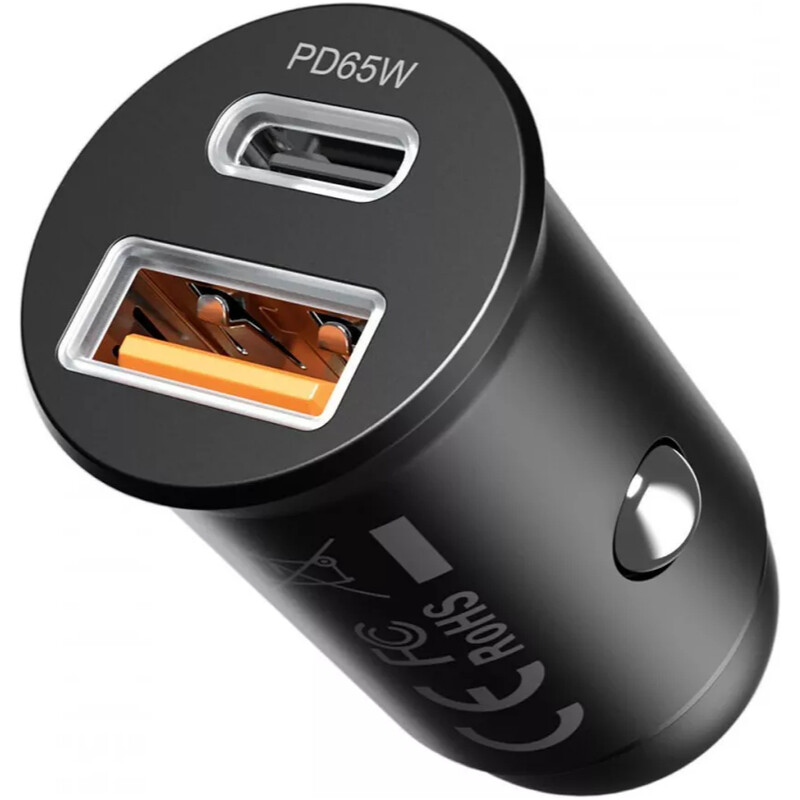 Автомобільний зарядний пристрій Proove Tiny Power Pro (1USB, 1USB-C) 65W Black (ACTP65110001)