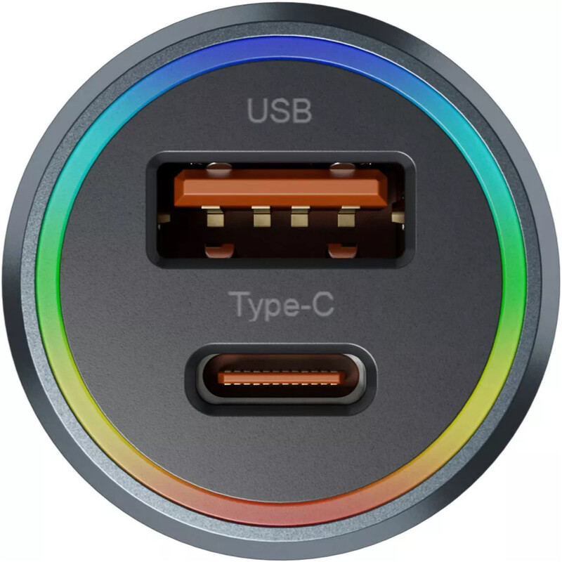 Автомобільний зарядний пристрій Proove Double Energy Plus (1USB, 1USB-C) 53W Metal Gray (ACDE53110004)