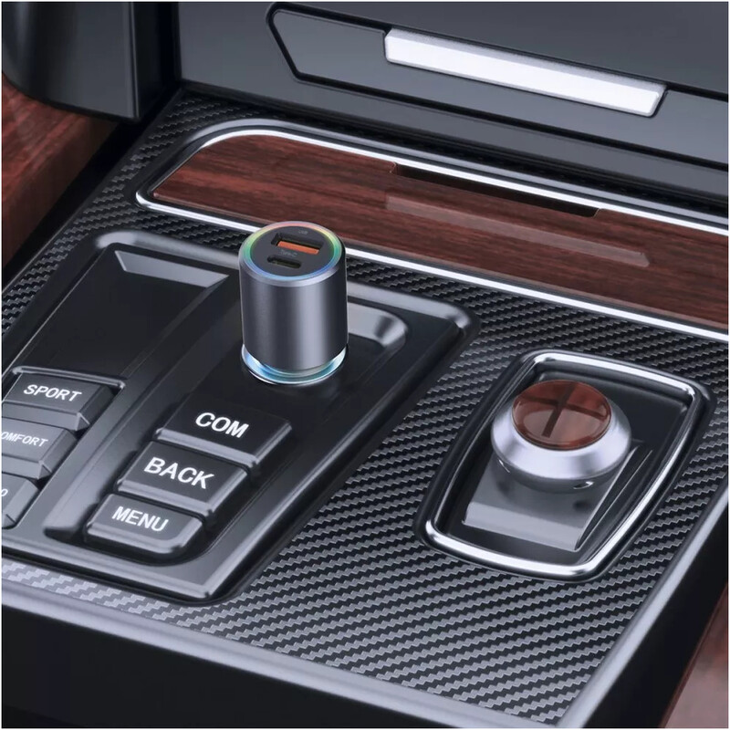 Автомобільний зарядний пристрій Proove Double Energy Plus (1USB, 1USB-C) 53W Metal Gray (ACDE53110004)
