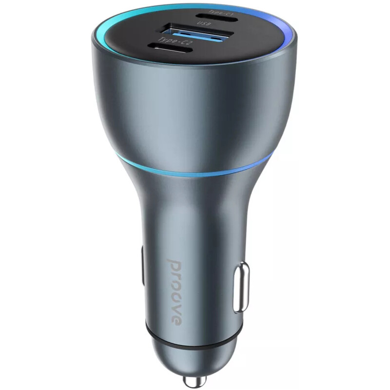 Автомобільний зарядний пристрій Proove Super Charge (2xUSB-C, 1USB) 130W Metal Gray (ACSC13120004)