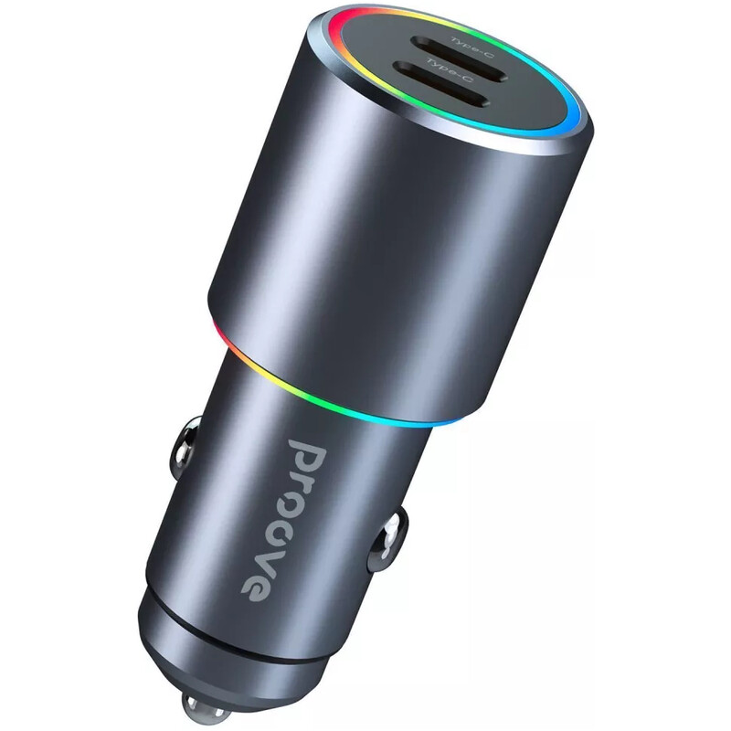 Автомобільний зарядний пристрій Proove Double Energy 50W (2xUSB-C) Metal Gray (ACDE50022206)