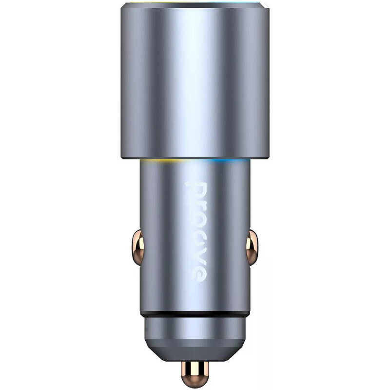 Автомобільний зарядний пристрій Proove Double Energy 50W (2xUSB-C) Metal Gray (ACDE50022206)