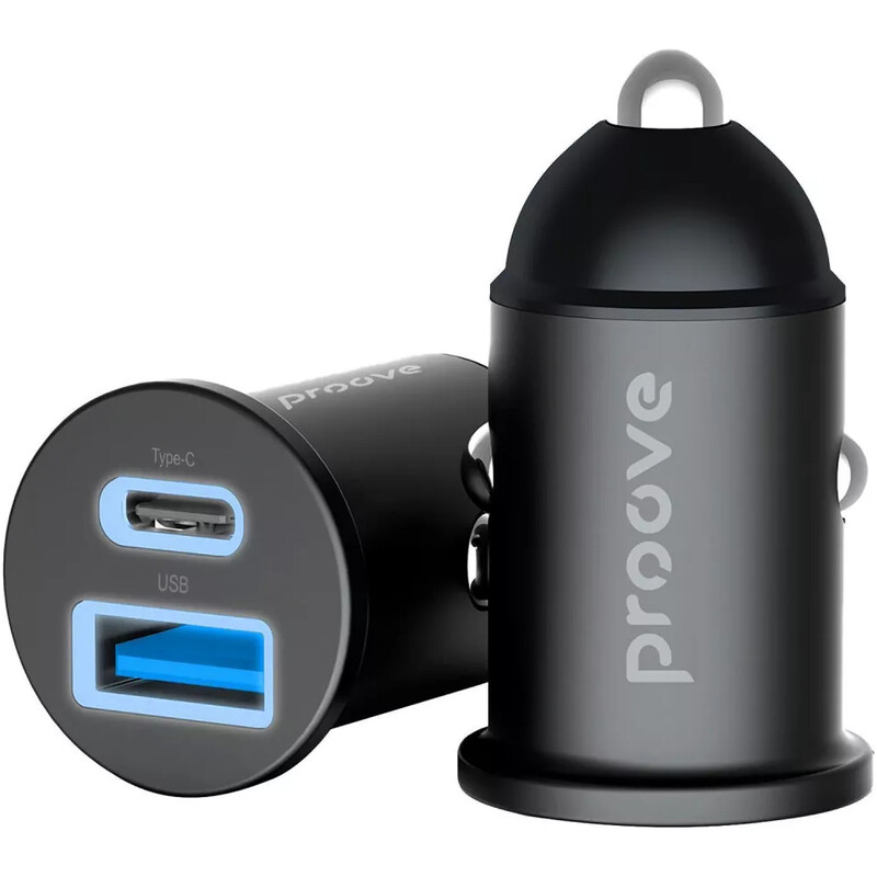 Автомобільний зарядний пристрій Proove Tiny Power (1USB, 1USB-C) 30W Black (ACTP30111201)