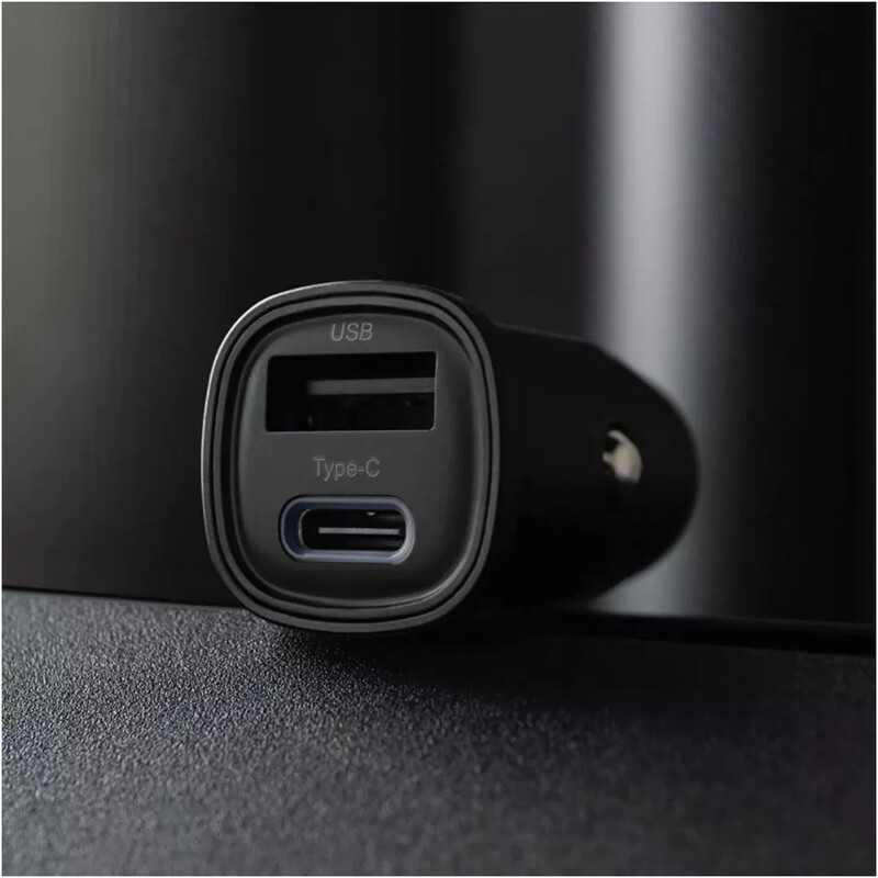 Автомобільний зарядний пристрій Proove Flash (1USB, 1USB-C) 30W Black (CCFC30111201) + кабель USB Type-C 1 м
