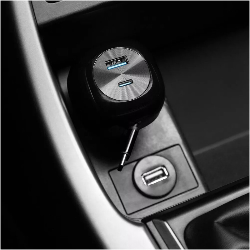 Автомобільний зарядний пристрій Proove Pulsar (1USB, 1USB-C, вбудований кабель USB-C) 65W Black (CCPR65110001)