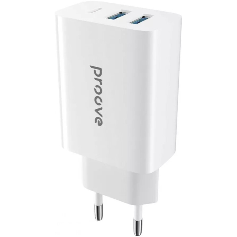 Мережевий зарядний пристрій Proove Rapid (2USB, 1USB-C) 30W White (WCRP30210002)