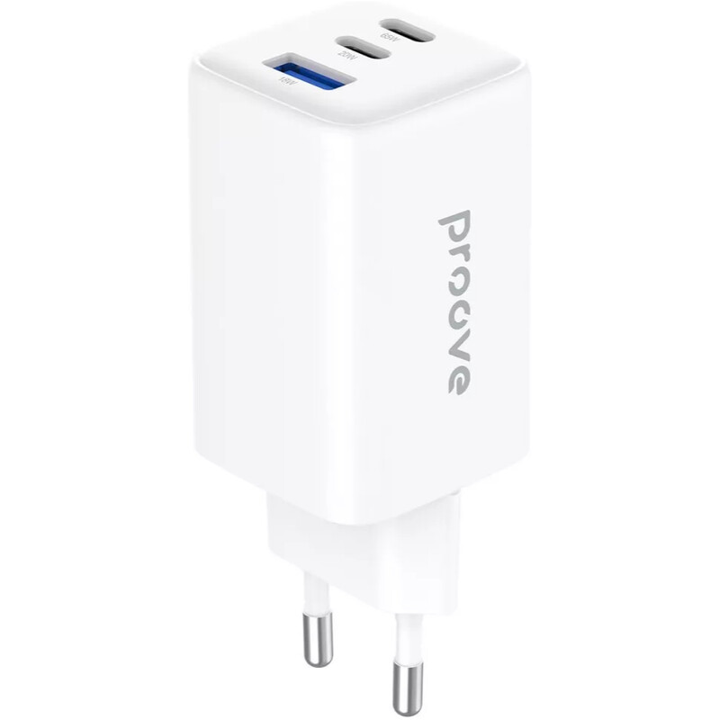 Мережевий зарядний пристрій Proove Pocket GaN (2xUSB-C, 1USB) 65W White (WCPG65121202)