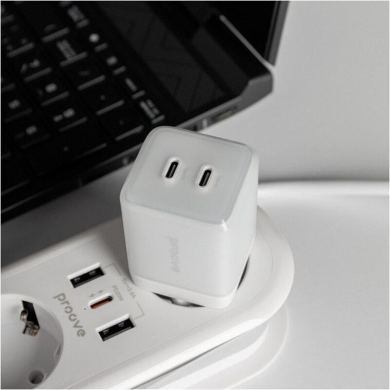 Мережевий зарядний пристрій Proove Pure GaN Max (2xUSB-C) 67W White (WCPU67022202)