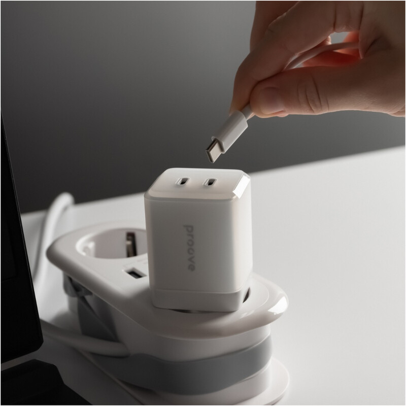 Мережевий зарядний пристрій Proove Pure GaN Max (2xUSB-C) 67W White (WCPU67022202)