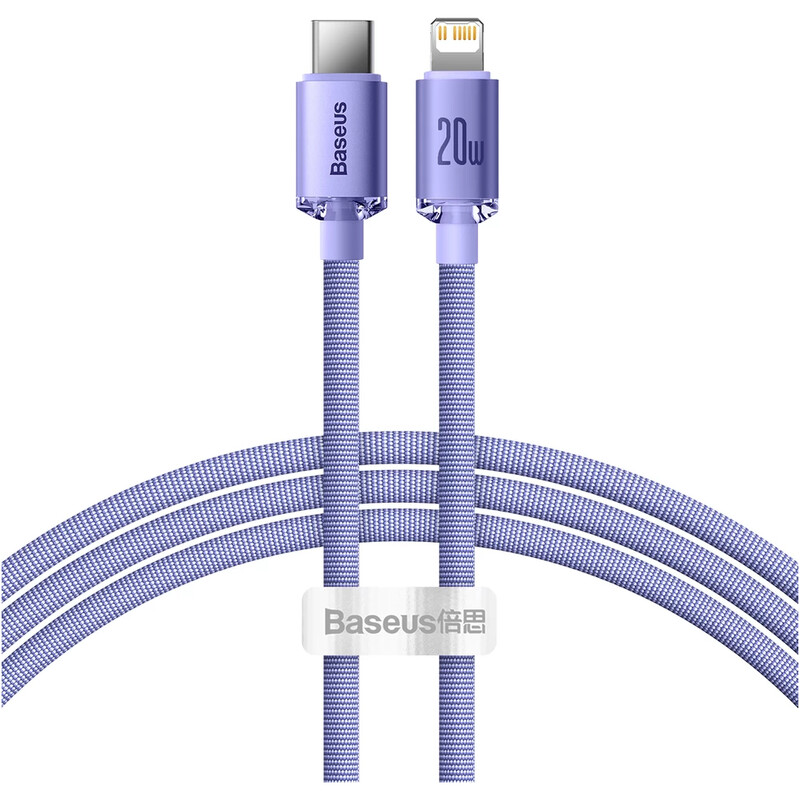 Кабель Baseus Crystal Shine Series Fast Charging USB Type-C - Lightning (M/M), 20W, 1.2 м, Purple (CAJY000205)