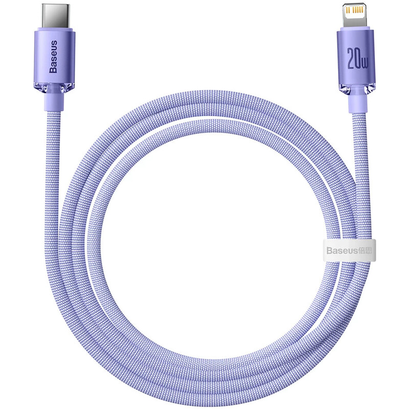 Кабель Baseus Crystal Shine Series Fast Charging USB Type-C - Lightning (M/M), 20W, 1.2 м, Purple (CAJY000205)