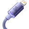 Фото - Кабель Baseus Crystal Shine Series Fast Charging USB Type-C - Lightning (M/M), 20W, 1.2 м, Purple (CAJY000205) | click.ua