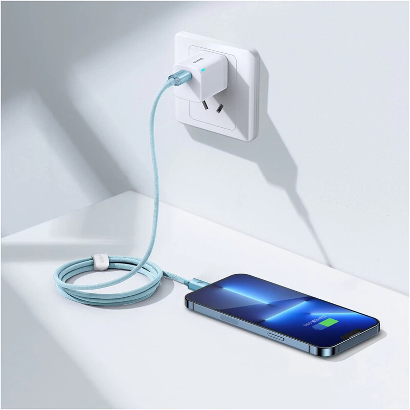 Кабель Baseus Crystal Shine Series Fast Charging USB Type-C - Lightning (M/M), 20W, 1.2 м, Sky Blue (CAJY001303)