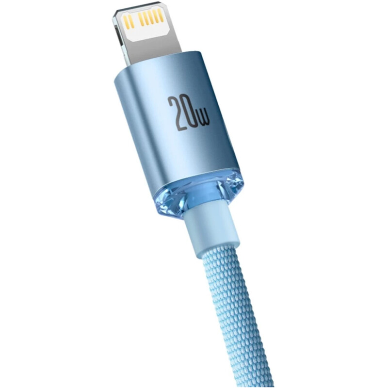 Кабель Baseus Crystal Shine Series Fast Charging USB Type-C - Lightning (M/M), 20W, 1.2 м, Sky Blue (CAJY001303)