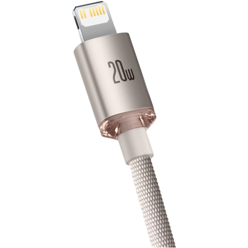 Кабель Baseus Crystal Shine Series Fast Charging USB Type-C - Lightning (M/M), 20W, 1.2 м, Pink (CAJY001304)