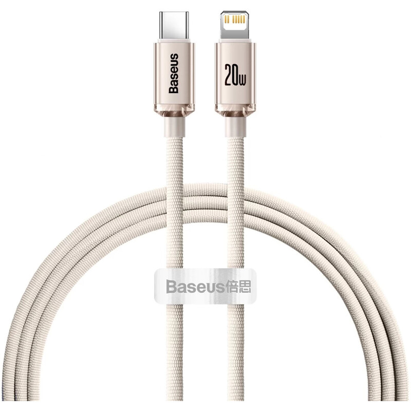 Кабель Baseus Crystal Shine Series Fast Charging USB Type-C - Lightning (M/M), 20W, 1.2 м, Pink (CAJY001304)