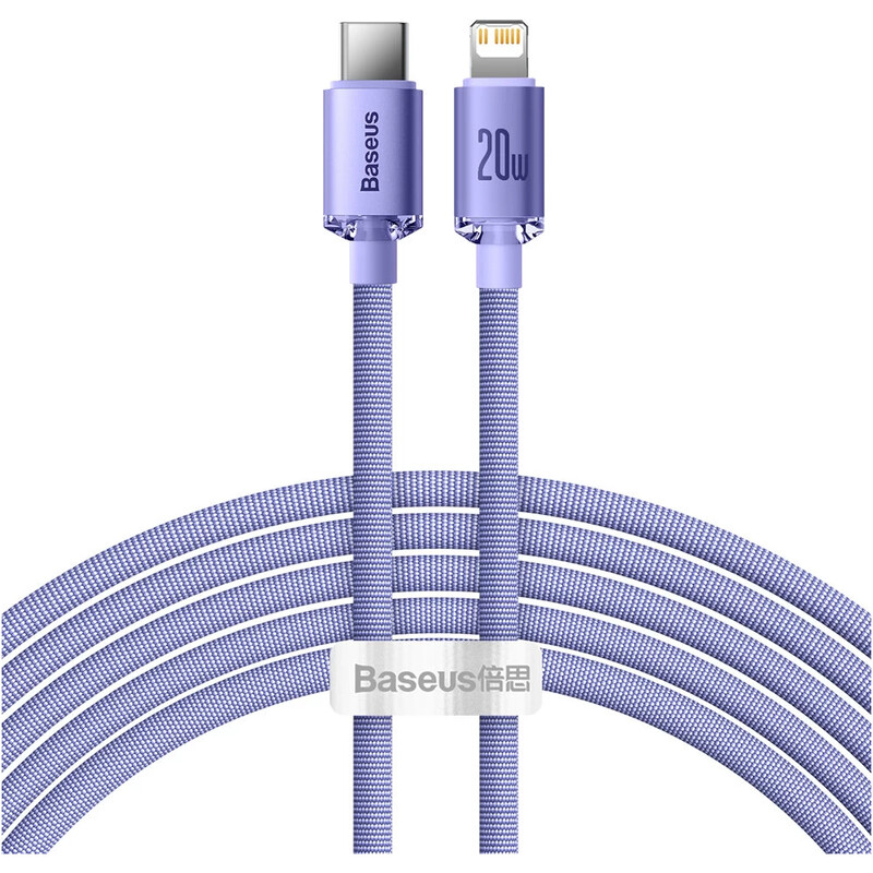 Кабель Baseus Crystal Shine Series Fast Charging USB Type-C - Lightning (M/M), 20W, 2 м, Purple (CAJY000305)