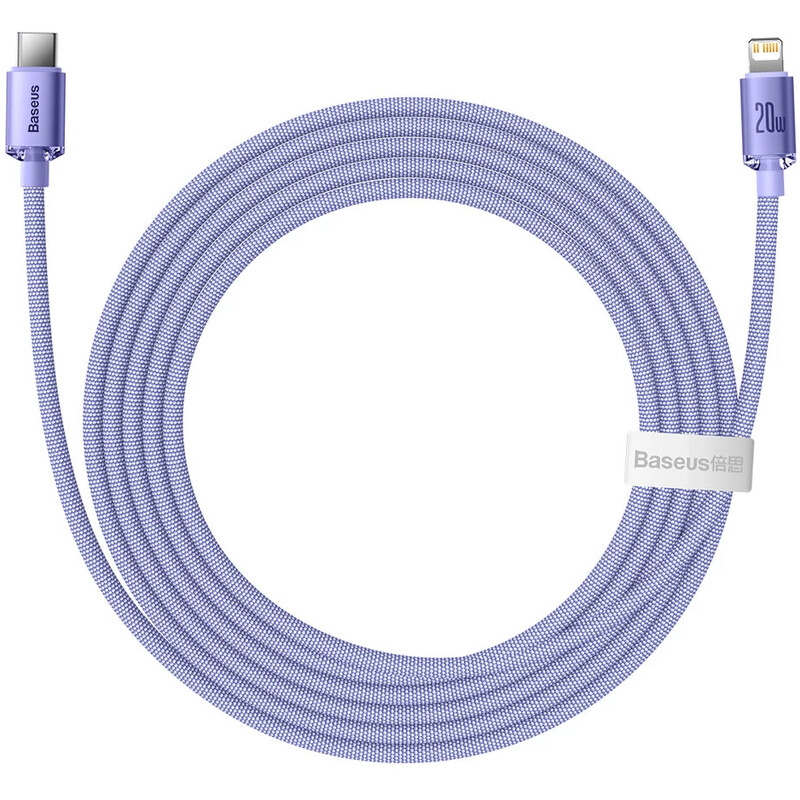 Кабель Baseus Crystal Shine Series Fast Charging USB Type-C - Lightning (M/M), 20W, 2 м, Purple (CAJY000305)